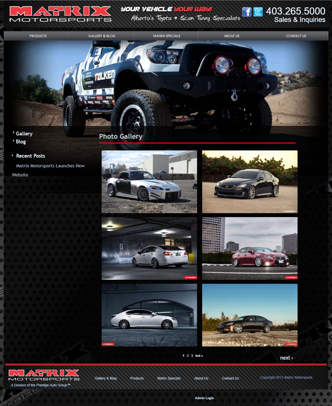 Matrix Motorsports - Toyota & Scion Performance Shop Website gallery image 2 - Web Development & Content Management project showcasing Drupal and PHP development for Matrix Motorsports / Fuel Creative
