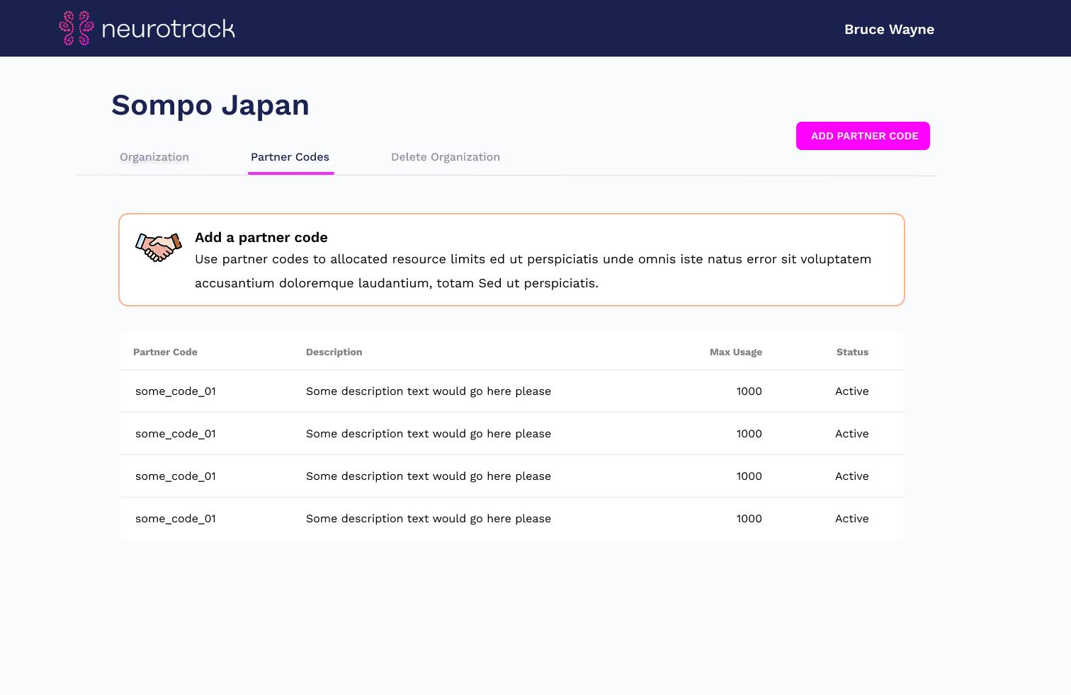Neurotrack Care - Healthcare Provider Administrative Panel gallery image 3 - Web Application & Healthcare & Web Design project showcasing Vue.js and TypeScript development for Neurotrack