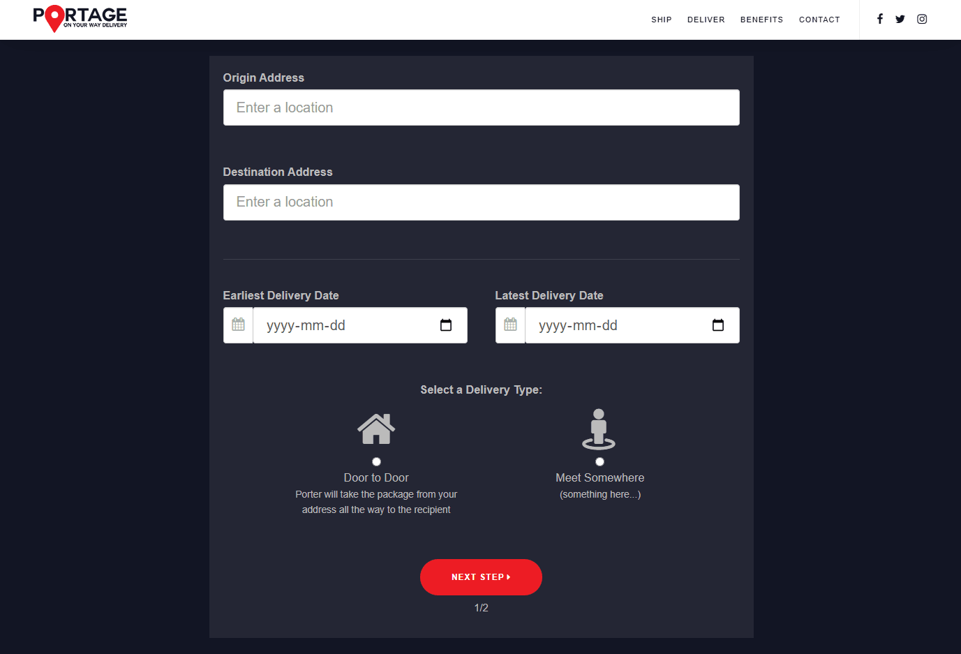 Portage - Peer-to-Peer Delivery Platform gallery image 3 - Web Application project showcasing Vue and JavaScript development for Portage