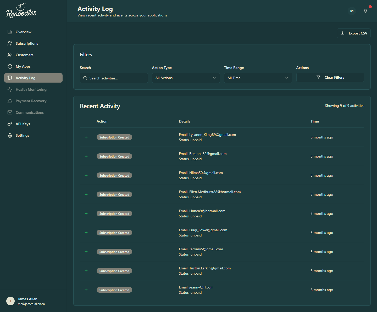 Renoodles - Developer-First Subscription & Feature Flag Platform gallery image 6 - Web Application & Web Design & Web Development & Graphic Design project showcasing React and TypeScript development for Renoodles (Personal Project)