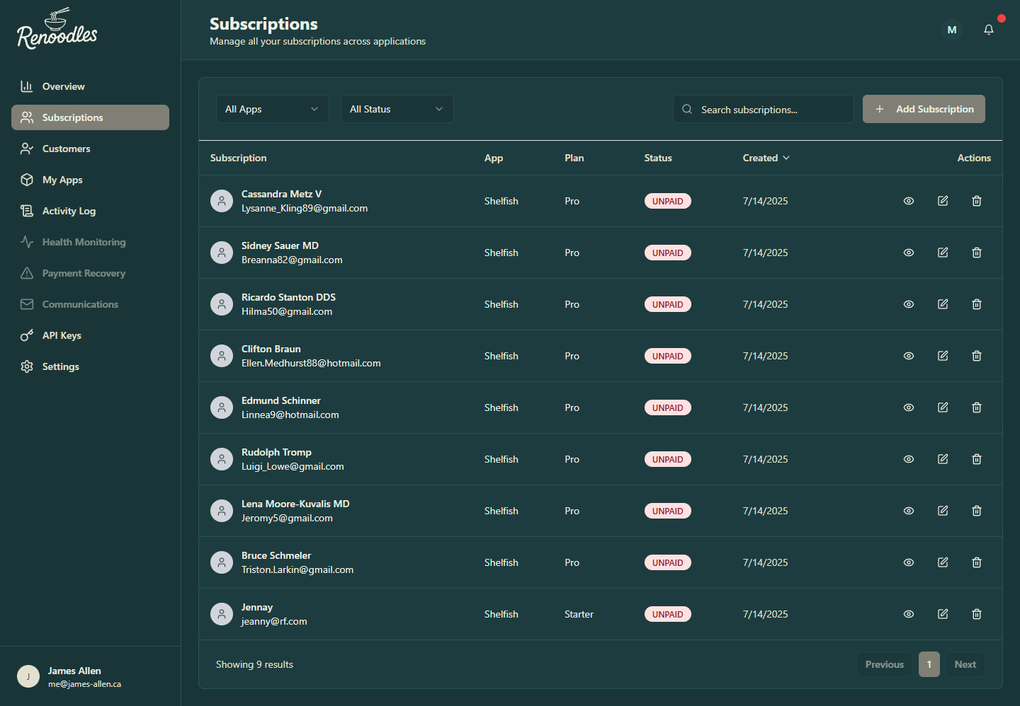 Renoodles - Developer-First Subscription & Feature Flag Platform gallery image 5 - Web Application & Web Design & Web Development & Graphic Design project showcasing React and TypeScript development for Renoodles (Personal Project)