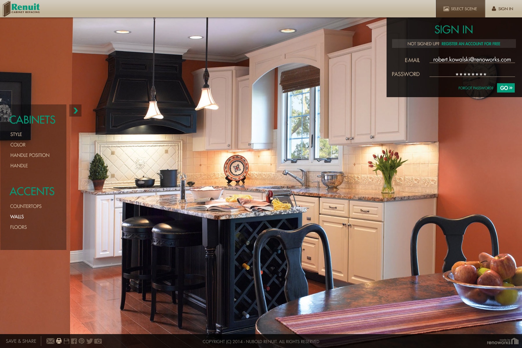 Renuit - Cabinet Re-facing Visualizer gallery image 4 - Web Application & Web Design project showcasing Renoworks Visualizer and JavaScript development for Renuit