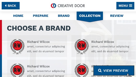Creative Door - Mobile-Responsive Interface Design gallery image 5 - Web Application & Web Design project showcasing Renoworks Visualizer Platform and JavaScript development for Creative Door