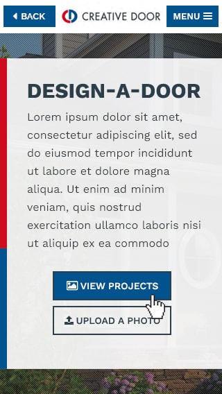 Creative Door - Mobile-Responsive Interface Design gallery image 7 - Web Application & Web Design project showcasing Renoworks Visualizer Platform and JavaScript development for Creative Door