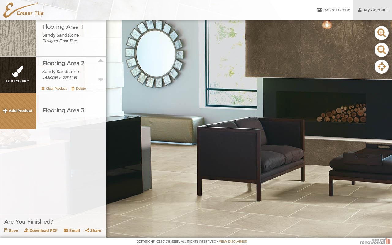 Emser Tile - Advanced Pattern Visualizer gallery image 4 - Web Application & Web Design project showcasing Renoworks Visualizer and JavaScript development for Emser Tile
