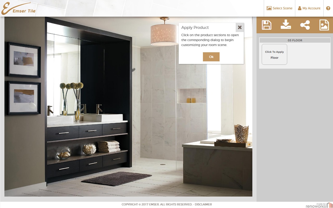 Emser Tile - Advanced Pattern Visualizer gallery image 2 - Web Application & Web Design project showcasing Renoworks Visualizer and JavaScript development for Emser Tile