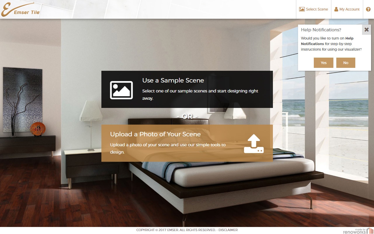 Emser Tile - Advanced Pattern Visualizer gallery image 1 - Web Application & Web Design project showcasing Renoworks Visualizer and JavaScript development for Emser Tile