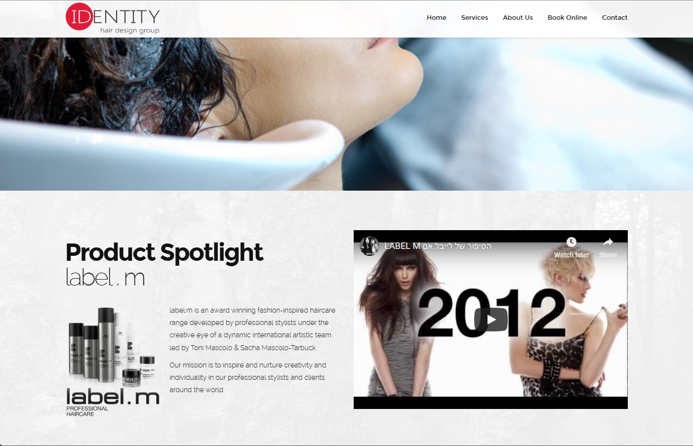 Identity Hair Design - Mobile-Responsive Website gallery image 2 - Web Development & UI/UX Design project showcasing Bootstrap and HTML5 development for Identity Hair Design