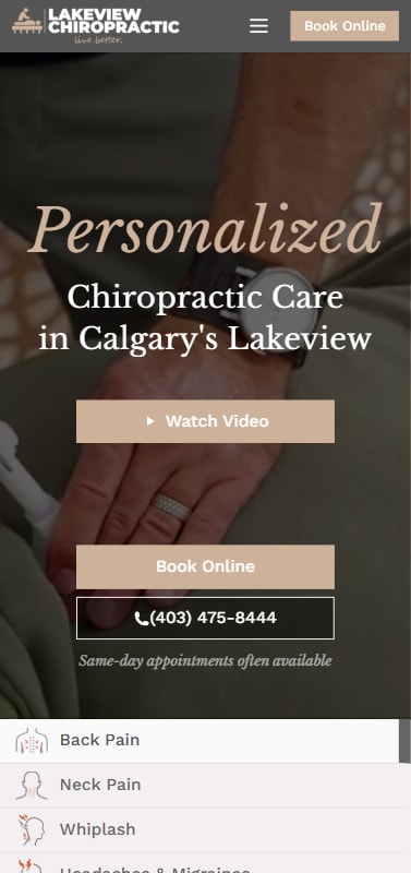 Lakeview Chiropractic - Next.js Website Rebuild & SEO gallery image 4 - Web Development & UI/UX Design & SEO project showcasing Next.js and TypeScript development for Lakeview Chiropractic