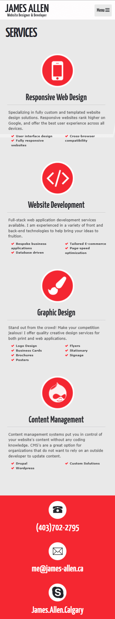 My Portfolio Website (2011-2025) gallery image 3 - Web Development & Web Design project showcasing jQuery and PHP development for James Allen (Personal)