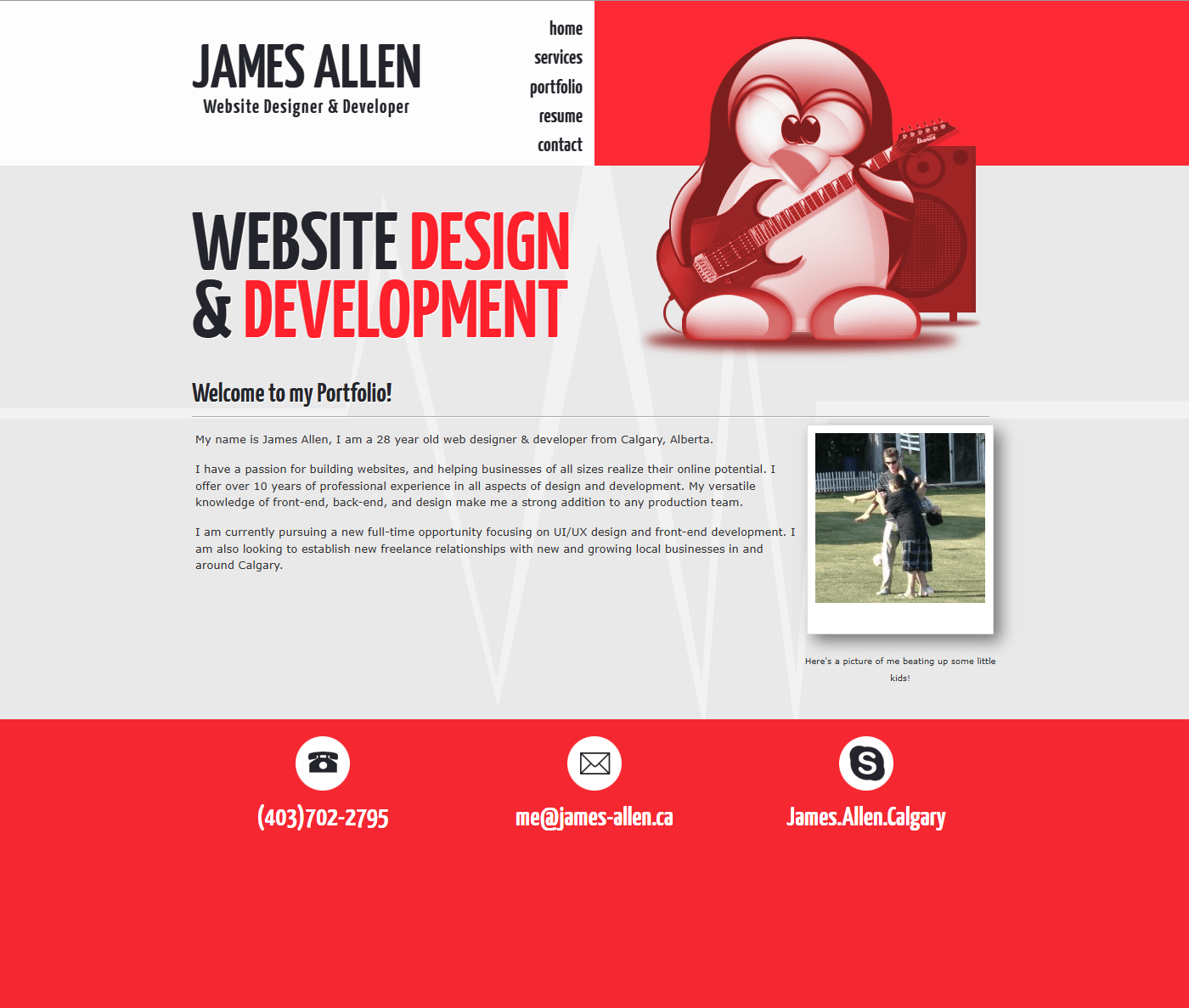 My Portfolio Website (2011-2025) hero image - Web Development & Web Design project for James Allen (Personal) by Calgary web developer James Allen
