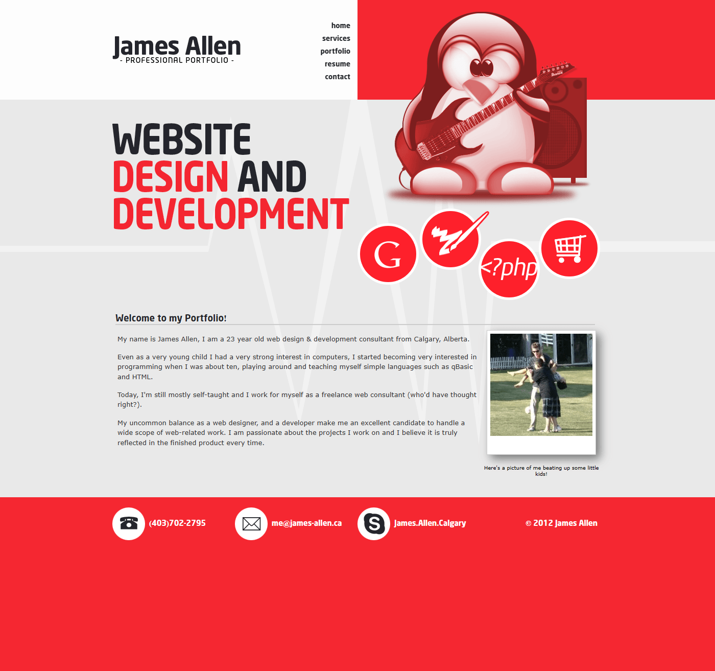My Portfolio Website (2011-2025) gallery image 1 - Web Development & Web Design project showcasing jQuery and PHP development for James Allen (Personal)