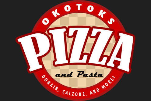 Okotoks Pizza - Brand Identity & Logo Design - Graphic Design project by Calgary web developer James Allen showcasing Illustrator and Photoshop development