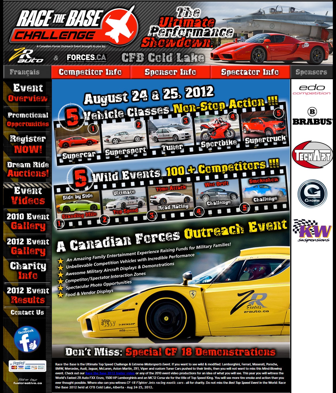 RaceTheBase.ca - Charity Event Website & Registration hero image - Web Development project for Race The Base / Fuel Creative by Calgary web developer James Allen