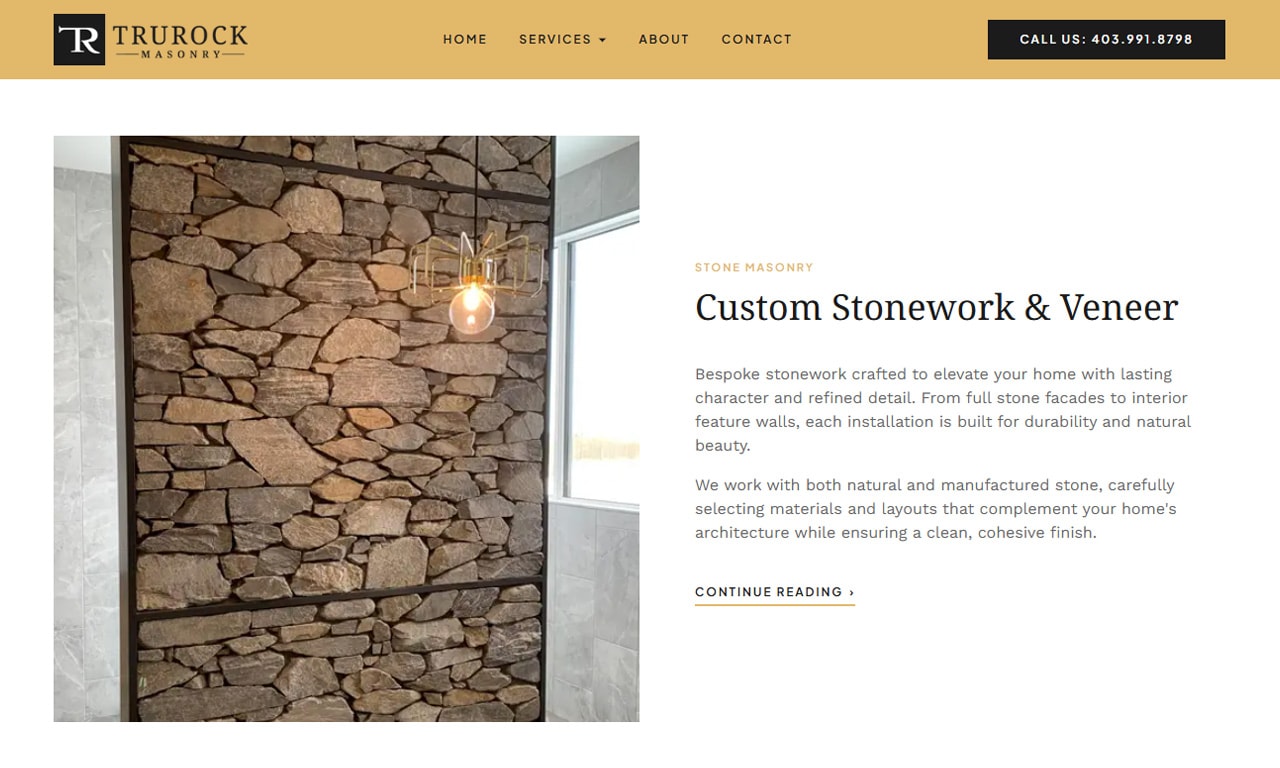 TruRock Masonry - Logo Design, Website & Local SEO gallery image 9 - Web Development & Website Design & Logo & Brand Design project showcasing Next.js and TypeScript development for TruRock Masonry